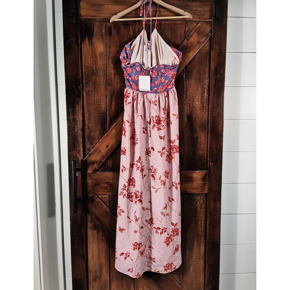 Badgley Mischka Womens Floral Halter Maxi Dress 8 Resort Vacation Boho NWT - Picture 4 of 13